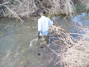 trapper in river
